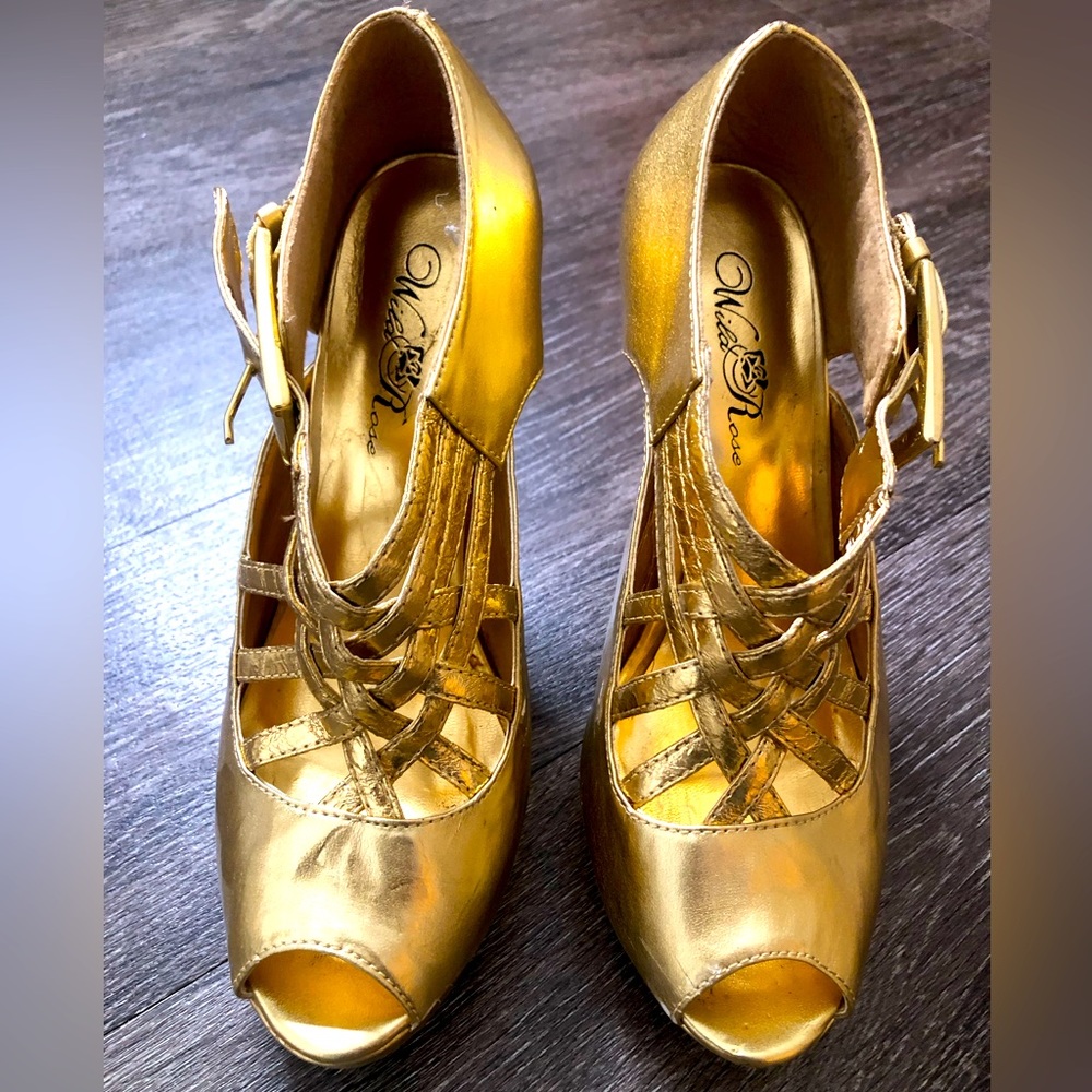 Wild Rose gold heels